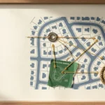 A conceptual collage showing a neighborhood map connected by golden threads, symbolizing shared resources and community saving.