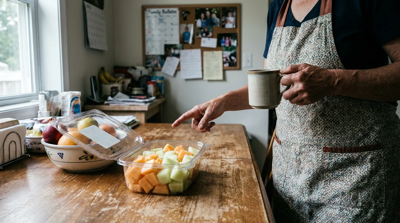 Editorial photograph illustrating: Shopping Trap #1: Pre-Cut Fruits and Vegetables