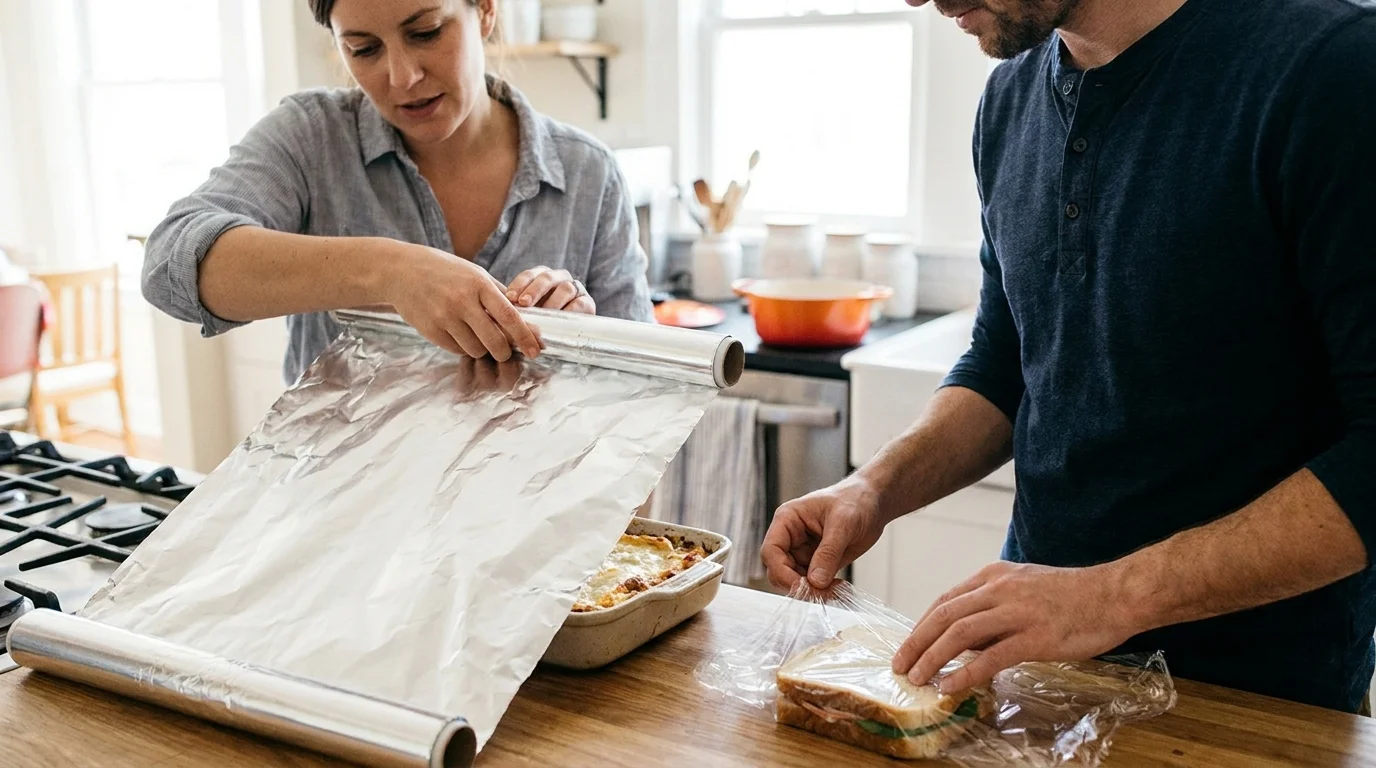 Tip #3: Heavy-Duty Aluminum Foil and Food Wrap